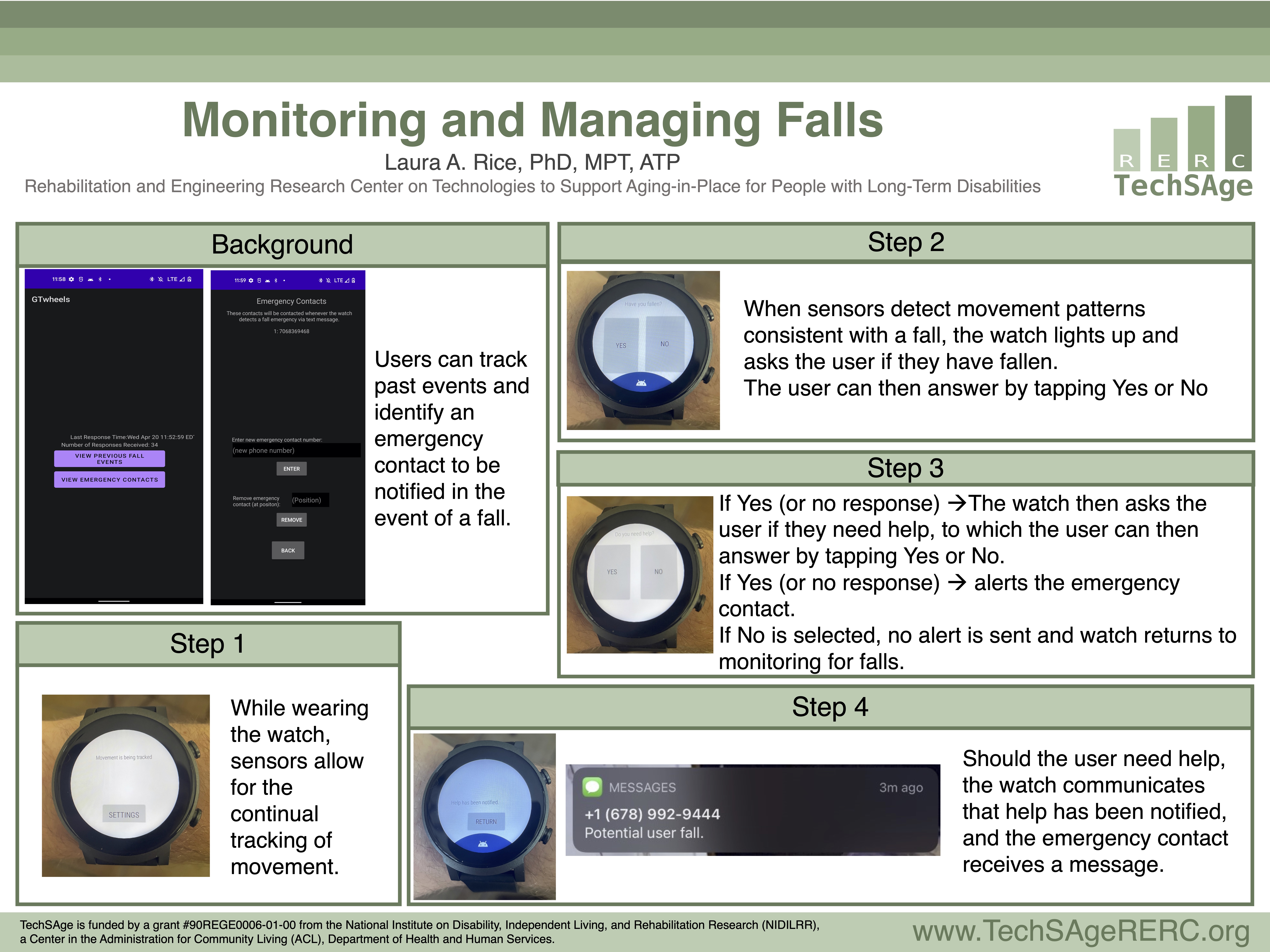 Screenshot of poster "Monitoring and Managing Falls"