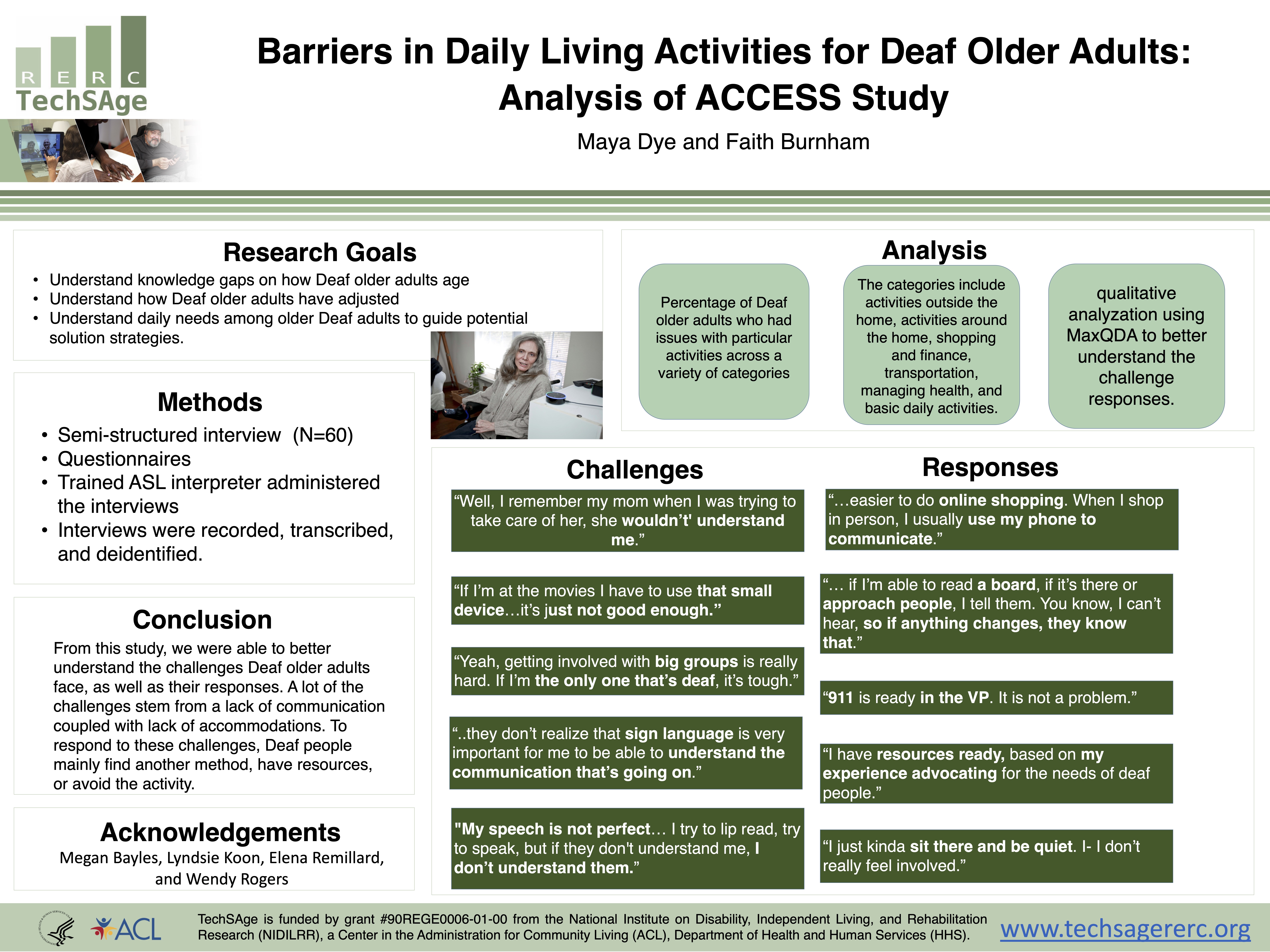 Screenshot of "Barriers in Daily Living Activities for Deaf Older Adults: Analysis of ACCESS Study" poster