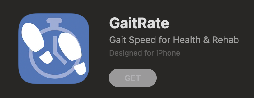 Screenshot of GaitRate App in Apple App Store