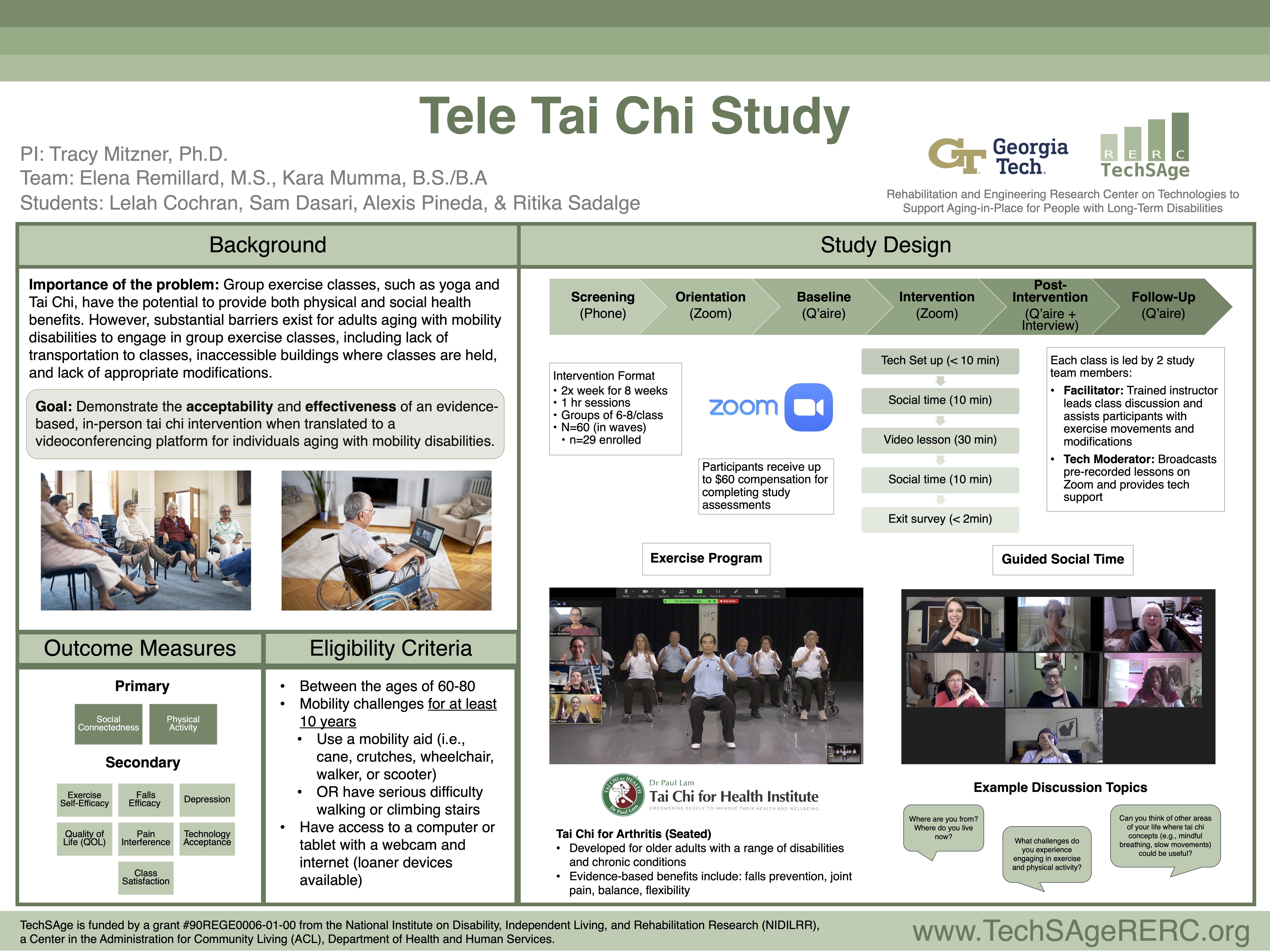 Screenshot of Tele Tai Chi study poster