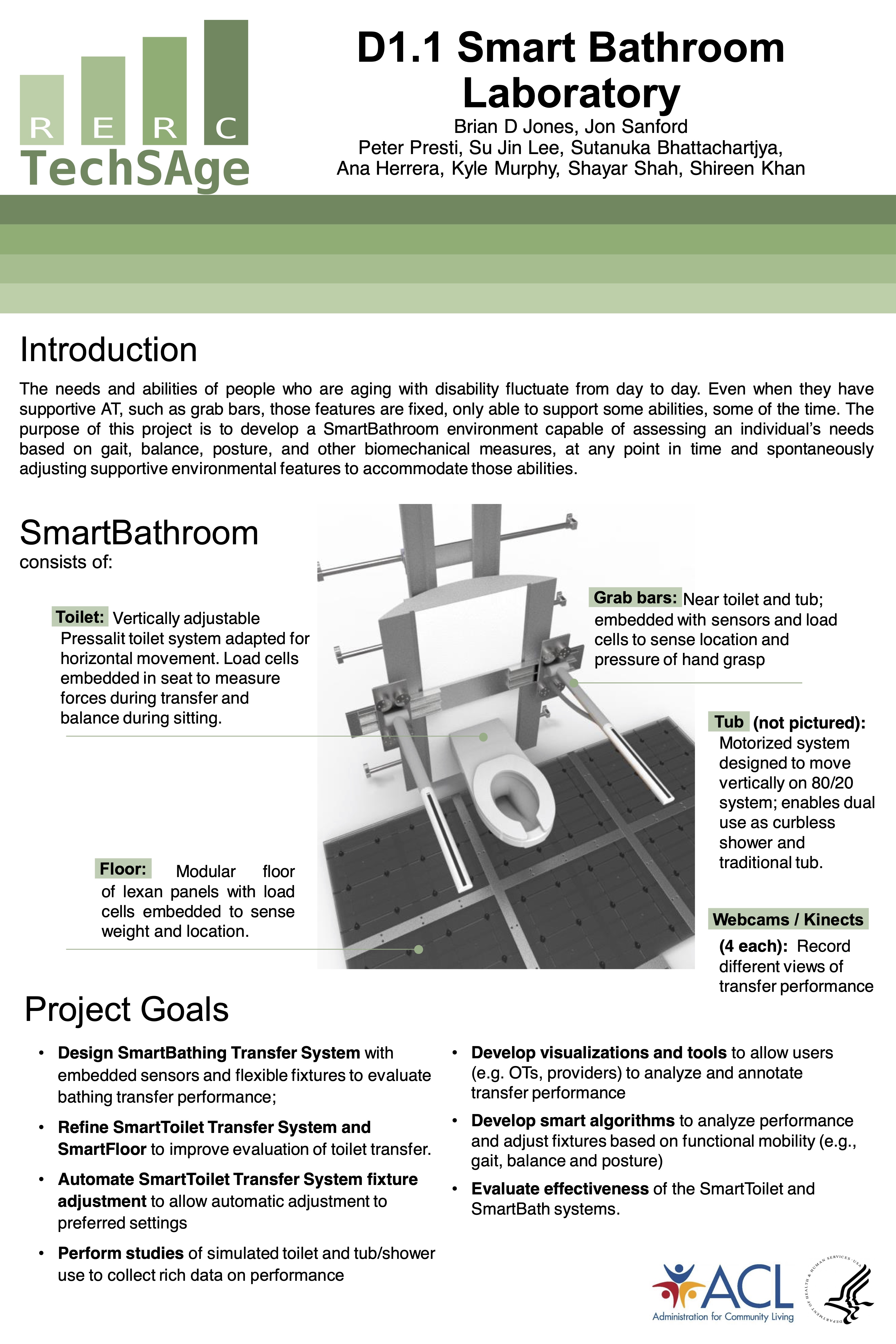 front of the poster providing an overview of the SmartBathroom project work to-date